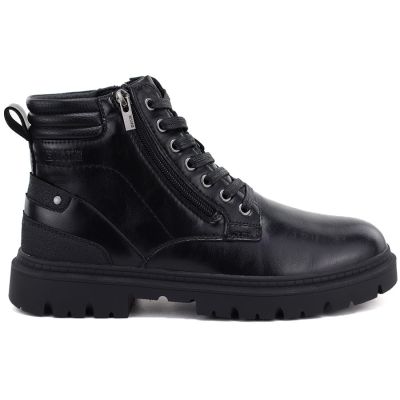 2. Men's leather ankle boots with two zippers, black Big Star UU174242