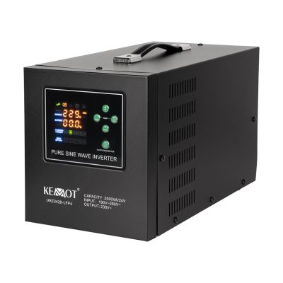 KEMOT PROsinus-2000/24-LFP4 emergency power supply, pure sine wave converter with charging function 24V 230V 2000VA/1400W