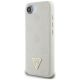 2. Guess Grained Hot Stamp Peony Triangle Logo MagSafe case for iPhone 16e - beige