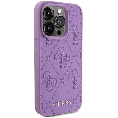 4. Guess Leather 4G Stamped case for iPhone 15 Pro - purple