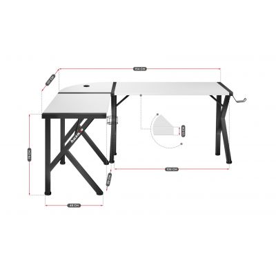 6. Huzaro Hero 6.3 White Gaming Desk