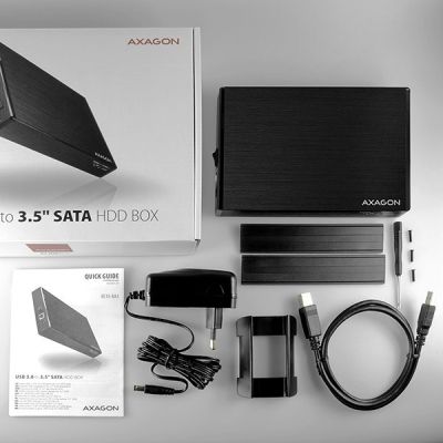 10. AXAGON EE35-XA3 External Case 3.5", USB 3.0, SATA II, Aluminum - Black