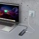 9. USB-C 6 in 1 Hub Wozinsky WHBC10Y4S Multifunctional, Aluminum, with 25 cm Cable - Gray