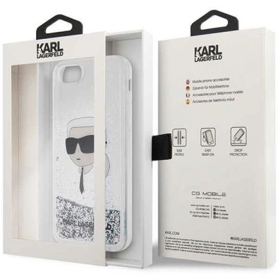 8. Karl Lagerfeld KLHCI8LNKHCH iPhone 7/8/ SE 2020/2022 silver/silver hardcase Glitter Karl Head