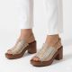5. Women's wicker heeled sandals M.Daszyński MR23126-7