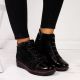 20. Women’s black insulated leather ankle boots with print, Filippo