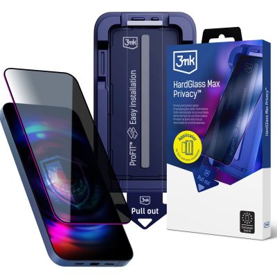 3mk Hardglass Max Privacy Tempered Glass with Applicator for iPhone 18 Pro