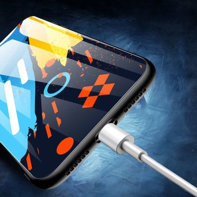 8. Color Glass Case Durable Cover with Tempered Glass Back and camera cover iPhone 11 Pro Max pattern 1