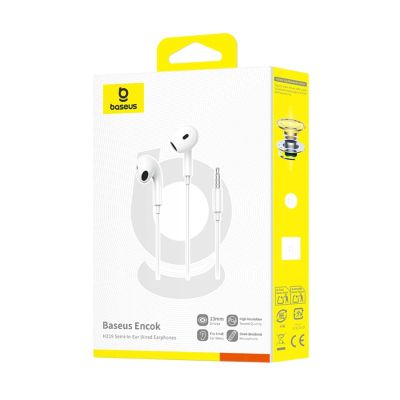 6. Baseus Encok HZ19 Wired In-Ear Headphones with Mini Jack - White