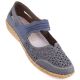 11. Rieker W RKR648 blue openwork leather shoes
