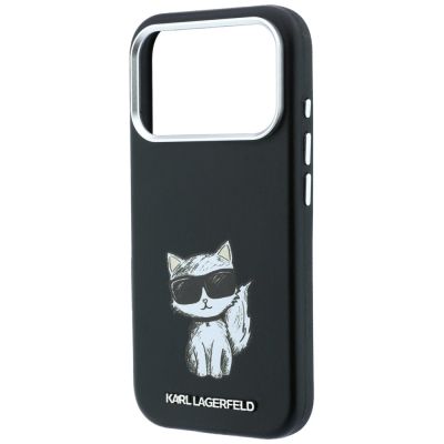 7. Karl Lagerfeld Smooth Choupette Sketch MagSafe Case for iPhone 18 Pro / 17 Pro / 18 Pro - Black