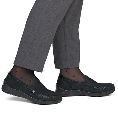 6. Women's comfortable black moccasin shoes Rieker 48968-00