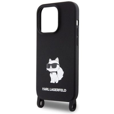 5. Karl Lagerfeld KLHCP15XSCBSCNK iPhone 15 Pro Max 6.7" hardcase black/black Crossbody Silicone Choupette