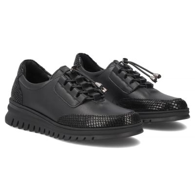 4. Women's leather half-notes on a wedge, black Filippo DP8102