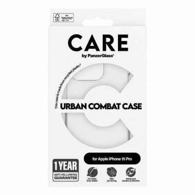 4. CARE by PanzerGlass Urban Combat Case for iPhone 15 Pro - Clear