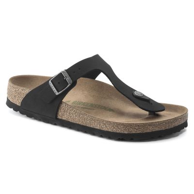 Birkenstock Gizeh Birko-Flor Women's Narrow Black Flip-Flops for Narrow Feet, Vegan Black (1020487)