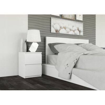 6. M2 MALWA BEDSIDE TABLE 2 DRAWERS WHITE 2 PIECES