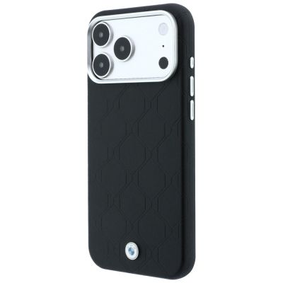 2. BMW Sign Deboss Quilted Metal Logo MagSafe Case for iPhone 18 Pro / 17 Pro - Black