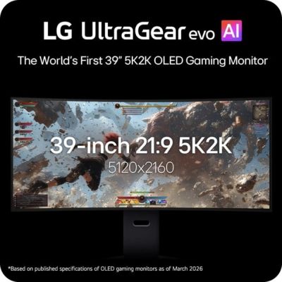 4. LG 39GX950B-B Computer Monitor 99.1 cm (39") 5120 x 2160 px 5K Ultra HD OLED Black