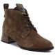 Women's leather ankle boots with heels, camel suede, Vinceza FIO27-67036