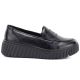 2. Black leather wedge moccasin shoes Vinceza 133135