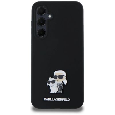 3. Karl Lagerfeld Silicone Karl&Choupette Metal Pin case for Samsung Galaxy A35 - black
