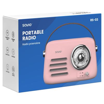 6. SAVIO PORTABLE RADIO PINK RS-03