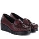3. Vinceza 39990 Burgundy Leather Wedge Moccasins