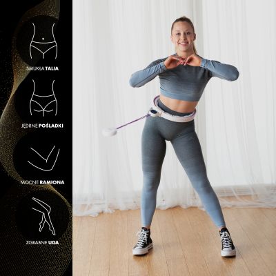 10. HHM17 HULA HOP WHITE/VIOLET WITH MAGNETS AND WEIGHT + HMS COUNTER