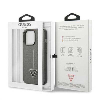8. Guess Saffiano Triangle Logo case for iPhone 13 Pro Max 6.7" - silver