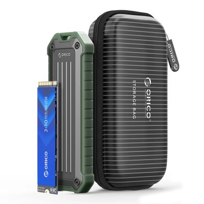 4. Orico OTPX-G2 M.2 NVMe/SATA SSD USB-C 3.2 Reinforced Disk Tray Tactical - Gray-Green
