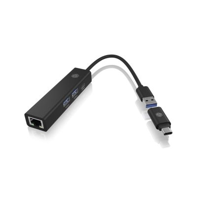 3. ICY BOX IB-HUB1439-LAN Wired USB 3.2 Gen 1 (3.1 Gen 1) Type-A Black