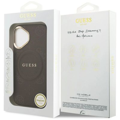 8. Guess Peony Hot Stamp MagSafe Case for iPhone 17 - Brown