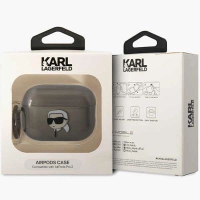 4. Karl Lagerfeld KKLAP2HNIKTCK Airpods Pro 2 cover black/black Ikonik Karl Lagerfeld