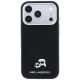 3. Karl Lagerfeld Grained Heads Metal MagSafe Case for iPhone 17 Pro / 18 Pro - Black