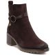 6. Women's suede ankle boots on a block, brown Potocki SZ12527
