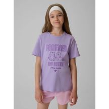 Girls' regular printed T-shirt 4F 4FJRAW26TTSHF4240-52S