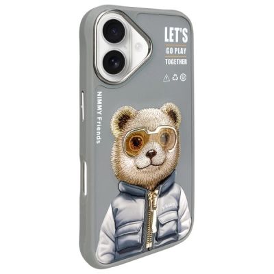 2. Nimmy Cool&Cute 2.0 Bear Case for iPhone 16 - Gray
