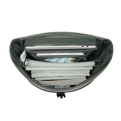 17. Rivacase Eden Backpack Roll-Up Backpack Black Polyester, Waxed Leather (Pull Up)