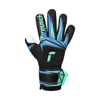 2. Reusch Attrakt RE:GRIP NC Goalkeeper Gloves Black-Blue 5670535 7272