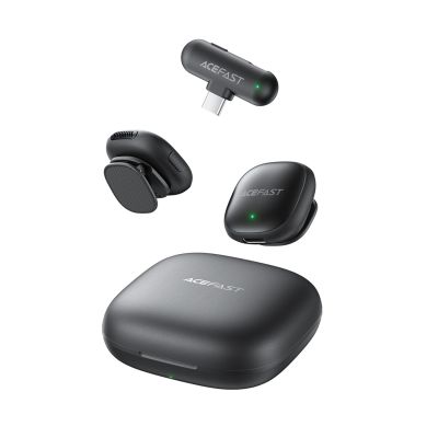 3. Acefast R1 Wireless Lavalier Microphones 2 pcs - Black