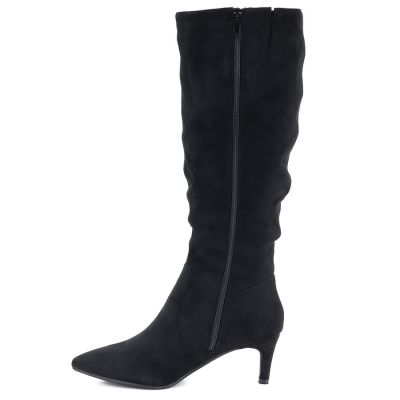 3. Sergio Leone KZ-28 Black Suede Insulated Low Heel Boots