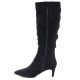 3. Sergio Leone KZ-28 Black Suede Insulated Low Heel Boots