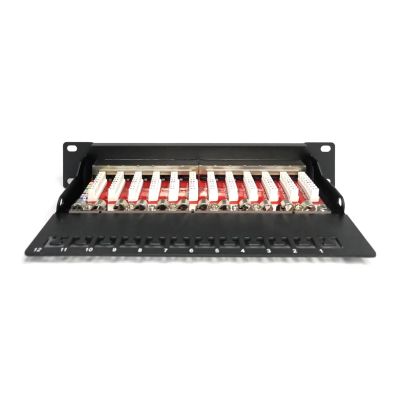 5. Digitus Patch Panel 10'' 12x RJ45, LSA level, cat.6A, shielded, 1U, black, cable guide