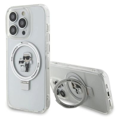 Karl Lagerfeld KLHMP15XHMRSKCH iPhone 15 Pro Max 6.7" white/white hardcase Ring Stand Karl&Choupette MagSafe