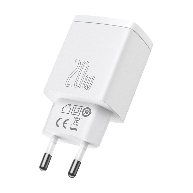 4. Baseus Compact fast charger USB / USB Type C 20W 3A Power Delivery Quick Charge 3.0 white (CCXJ-B02)