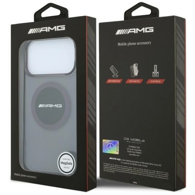 8. Mercedes AMG IML Transparent Bicolor Block MagSafe Case for iPhone 18 Pro Max / 17 Pro Max - Black and Burgundy
