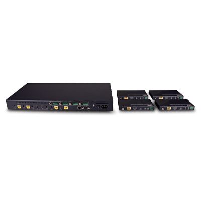 5. Lindy 38345 AV Extender AV Transmitter and Receiver Black