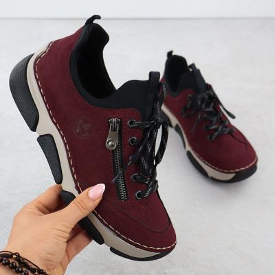 9. Comfortable women's burgundy shoes Rieker 45973-36