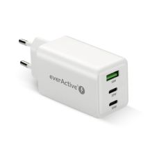 EVERACTIVE GAN WALL CHARGER 1 X USB, 2 X USB-C QUICK CHARGE 4+ 65W WHITE SC-655Q